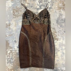 Sue Wong copper and beading details  beautiful